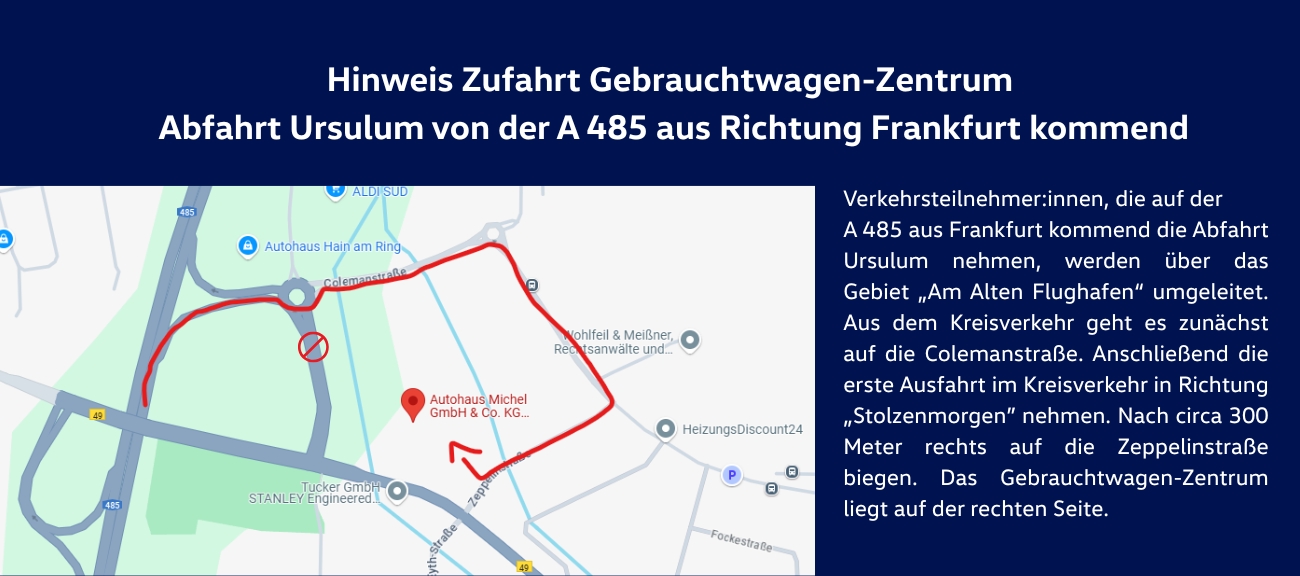 Hinweis Sperrung