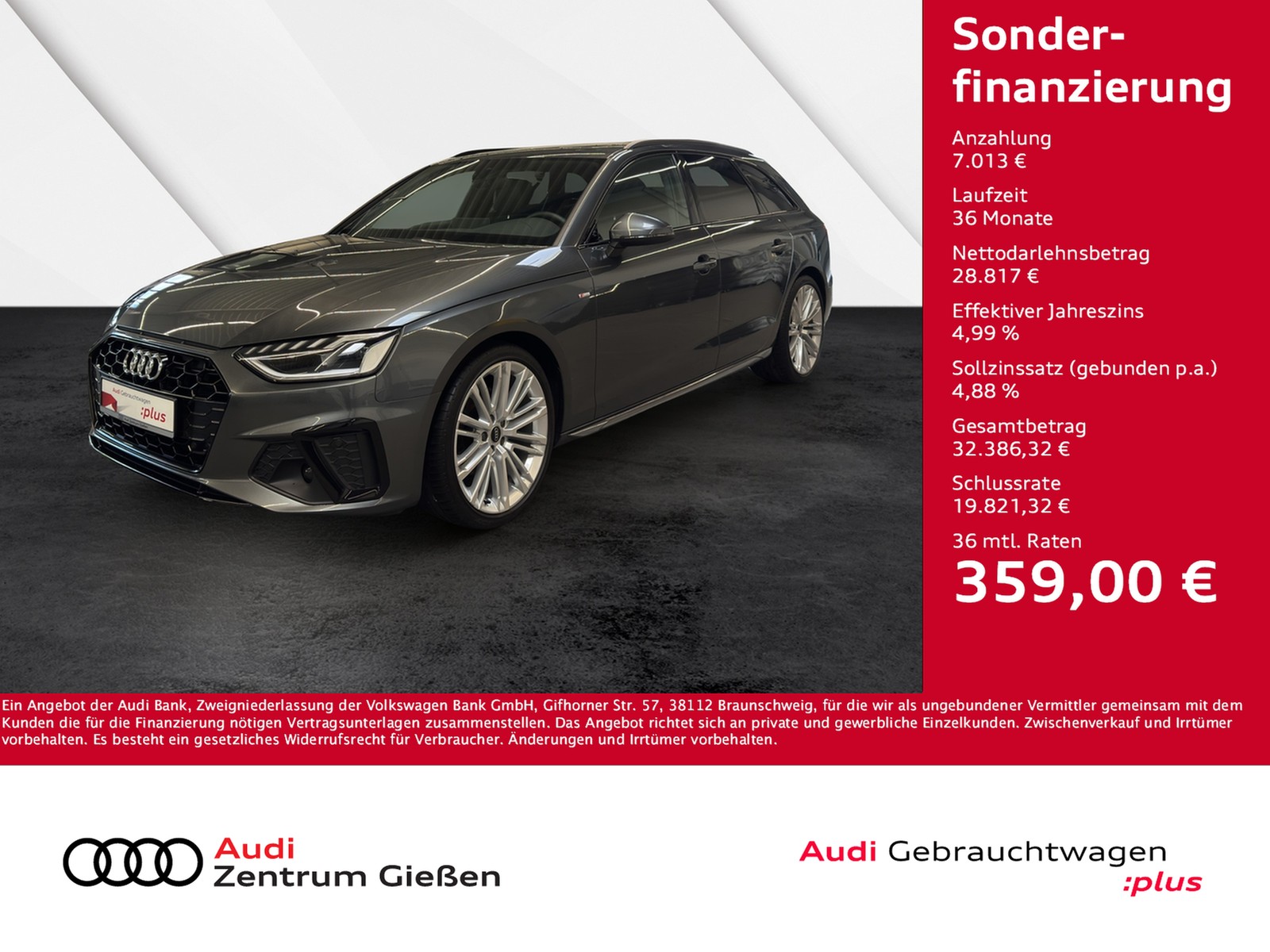 A4 Avant 35 TDI S-tronic S line Black PANO Navi LED