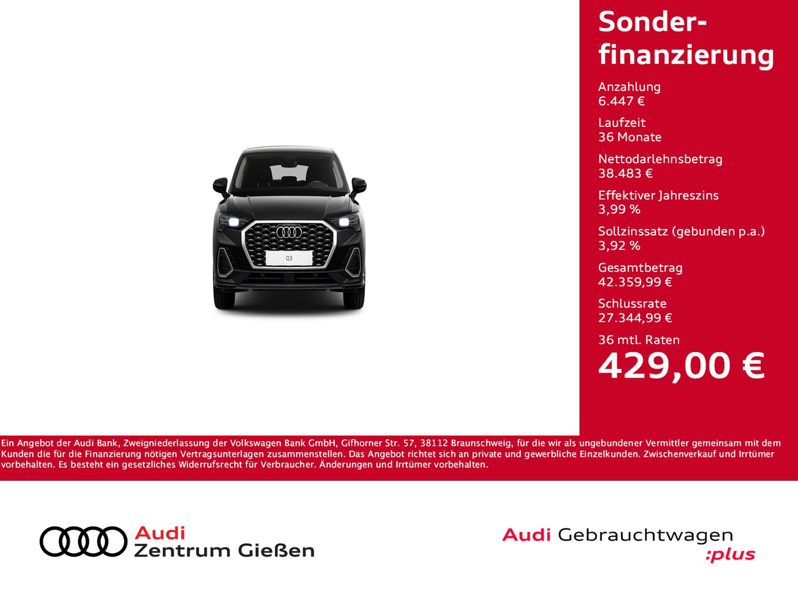 Q3 Sportback 35 TDI S line Glanzpaket Rückfahrkamera M...