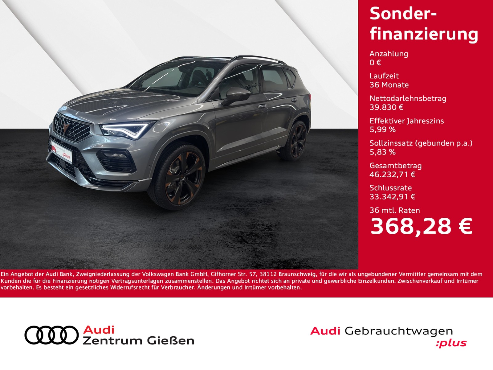 Ateca 2.0 TSI 4Drive DSG Cupra Pano AHK Beats 360°Kame...