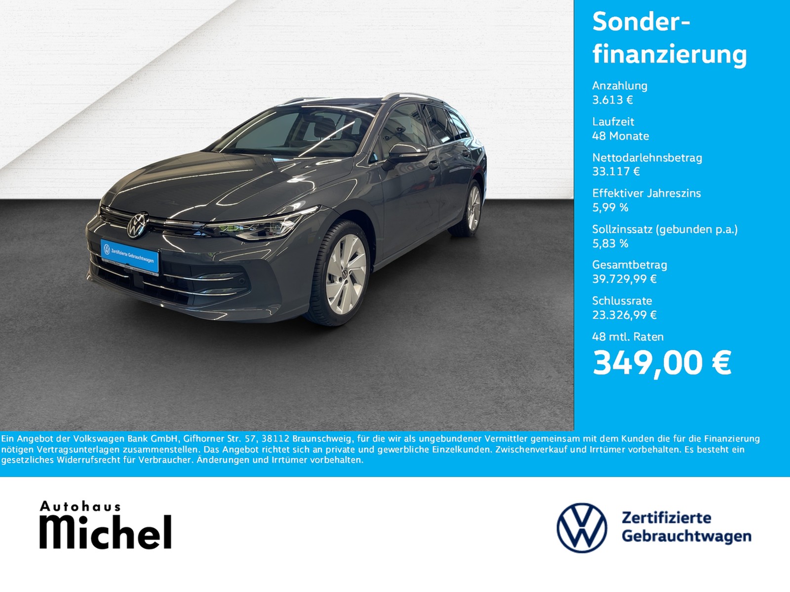 Golf VIII Variant 1.5 eTSI DSG Style LED-Plus Panodach ...