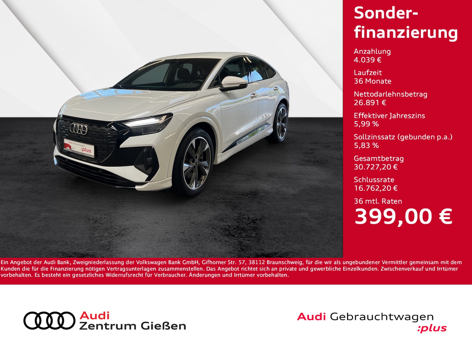 Q4 Sportback 40 e-tron S line Black MMI Navi Plus