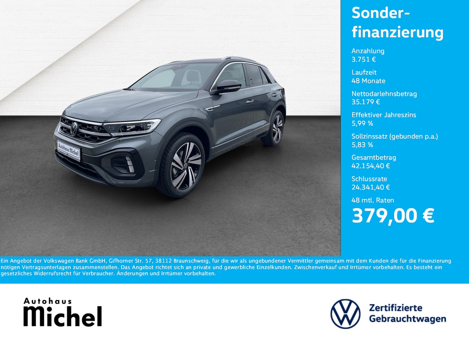 T-Roc 1.5 TSI DSG R-Line IQ-Light TravelAssist Panodach AHK