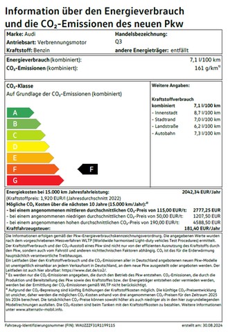 Q3 S line 35 TFSI 110kW UPE 56700 AHK, S line Business, Komfortpaket