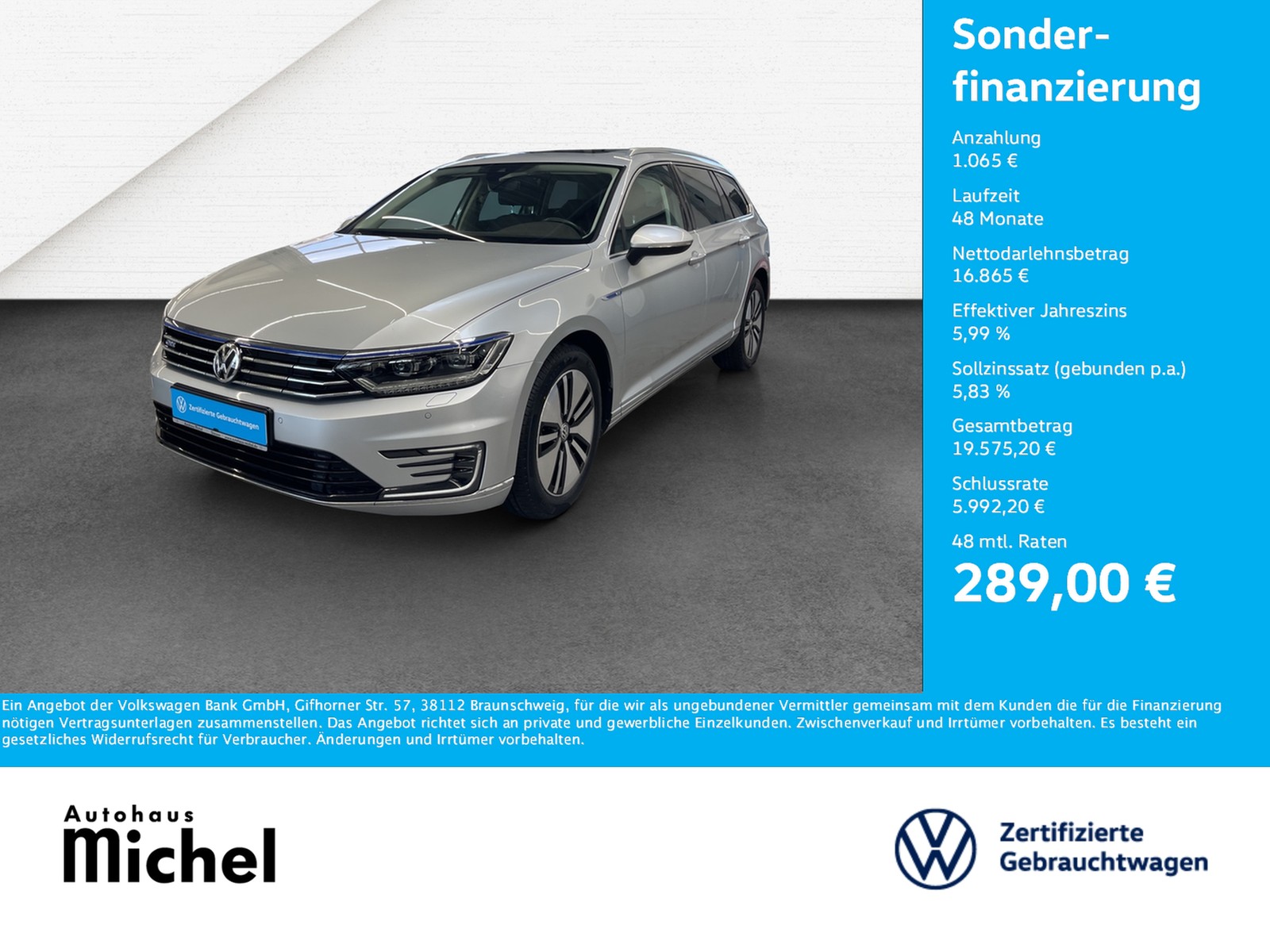 Passat Variant TSI Plug-In Hybrid DSG GTE ACC LED Panodach Navi AHK