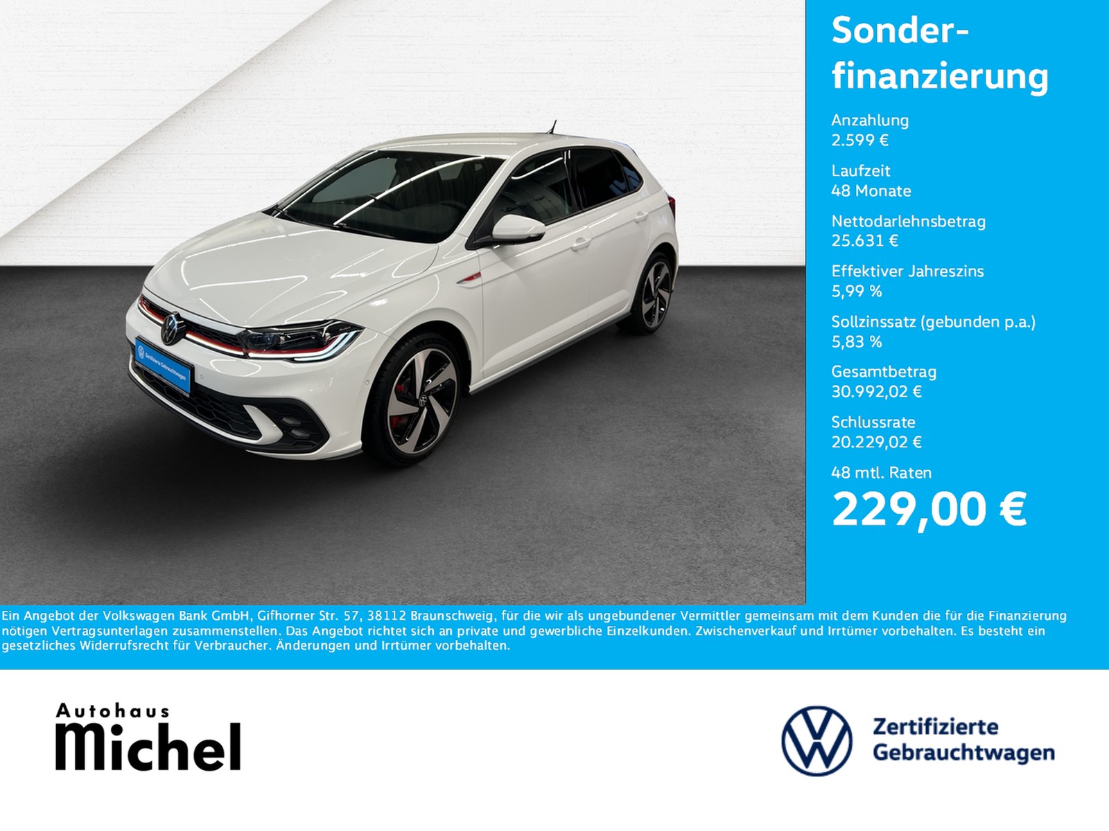 Polo 2.0 TSI DSG GTI IQ-Light TravelAssist AppConnect