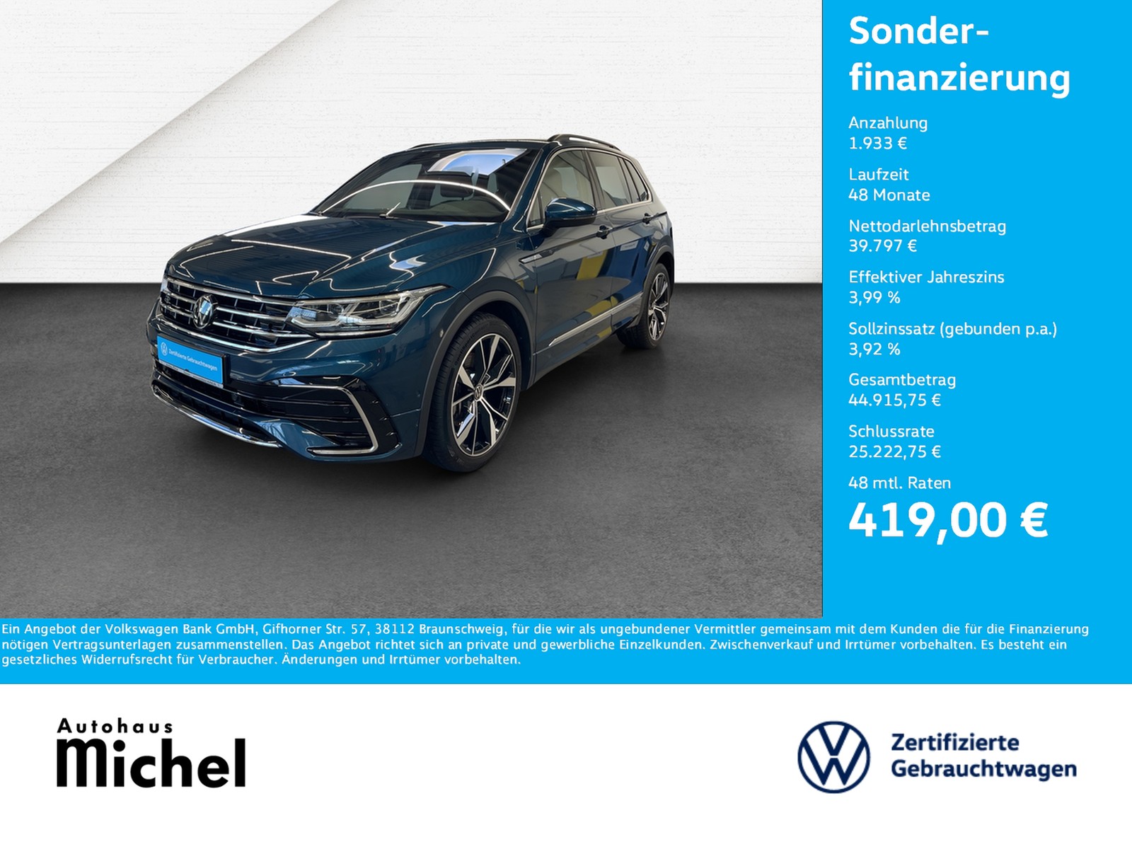 Tiguan 2.0 TDI DSG 4M R-Line IQ-Light Leder Standheizun...