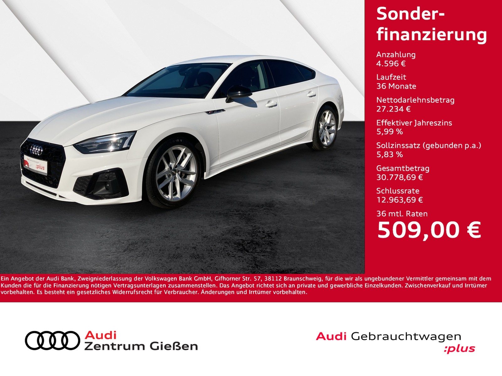 A5 Sportback 40 TDI S tronic S line Black Navi Assistenzpaket Parken