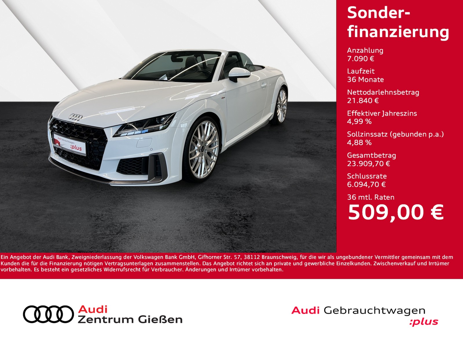 TT Roadster 45 TFSI quattro S line Lederpaket Navi LED