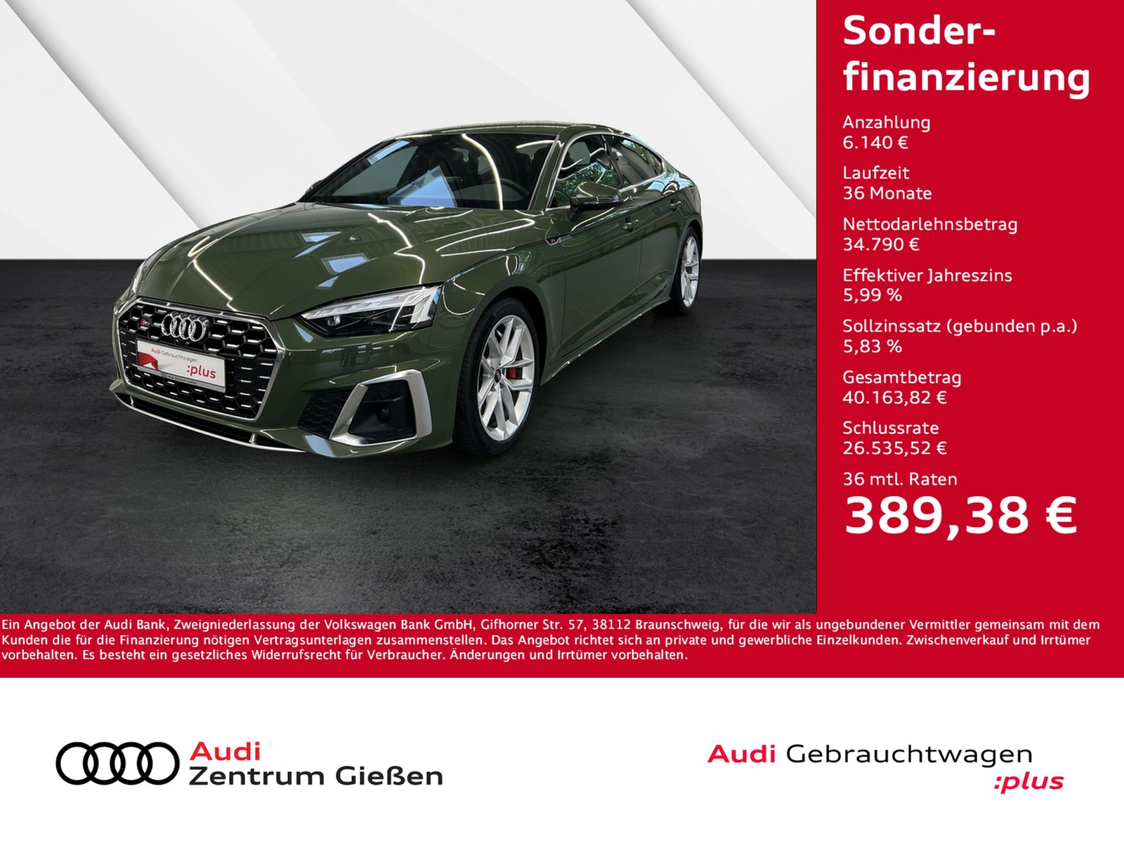 S5 Sportback TDI B&O Matrix-LED Assistenz-Paket