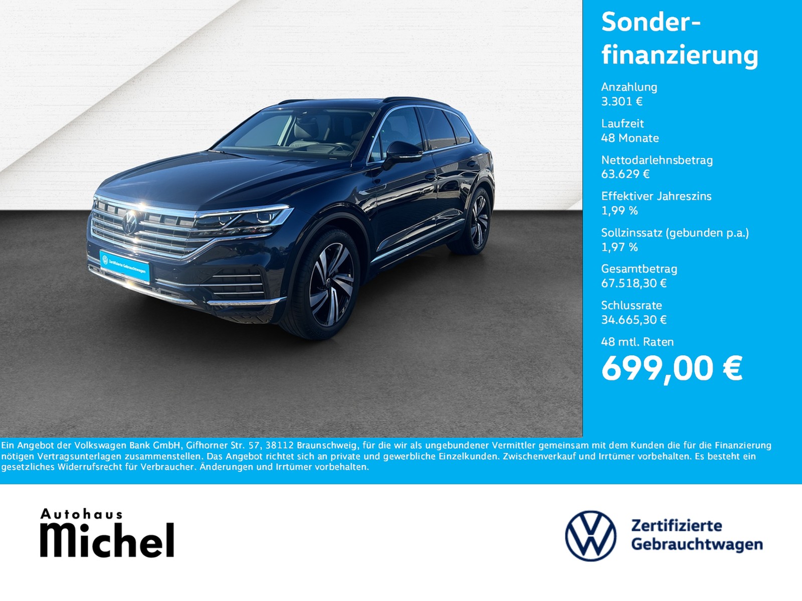 Touareg 3.0 TDI DSG 4M Elegance IQ-Light Luftfed.Standh...