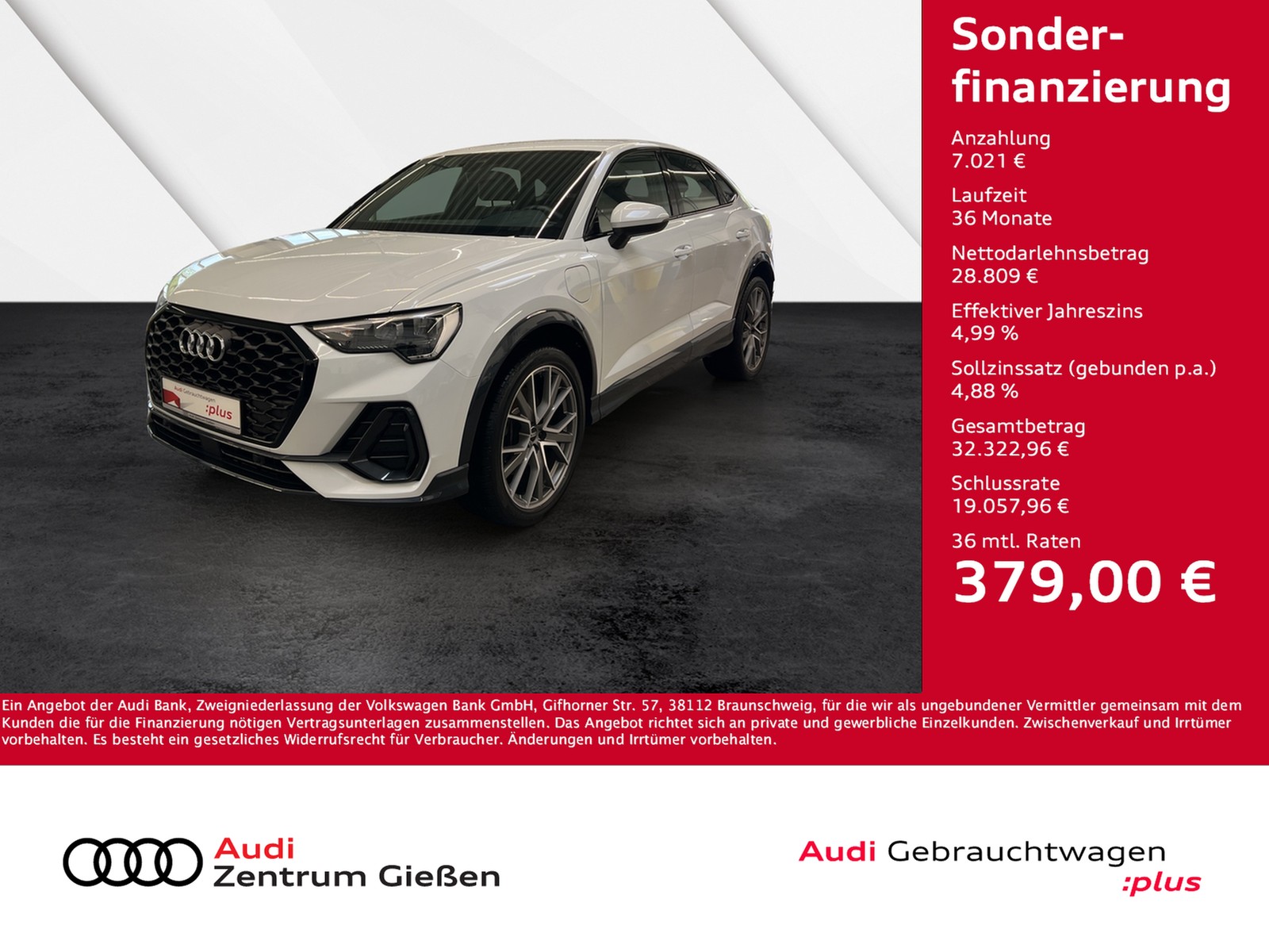 Q3 Sportback 45 TFSI e S line Black Navi Alcantara