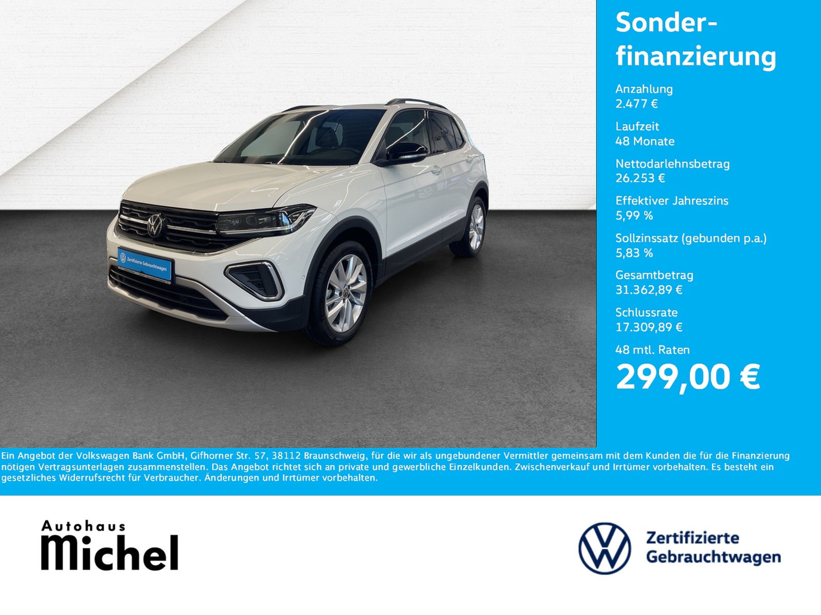 T-Cross 1.0 TSI DSG Goal IQ-Light TravelAssist Navi AHK