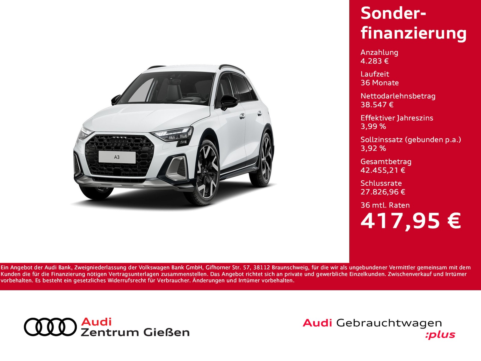 A3 allstreet 35 TDI HuD MATRIX SONOS NAVI Assistenzpake...