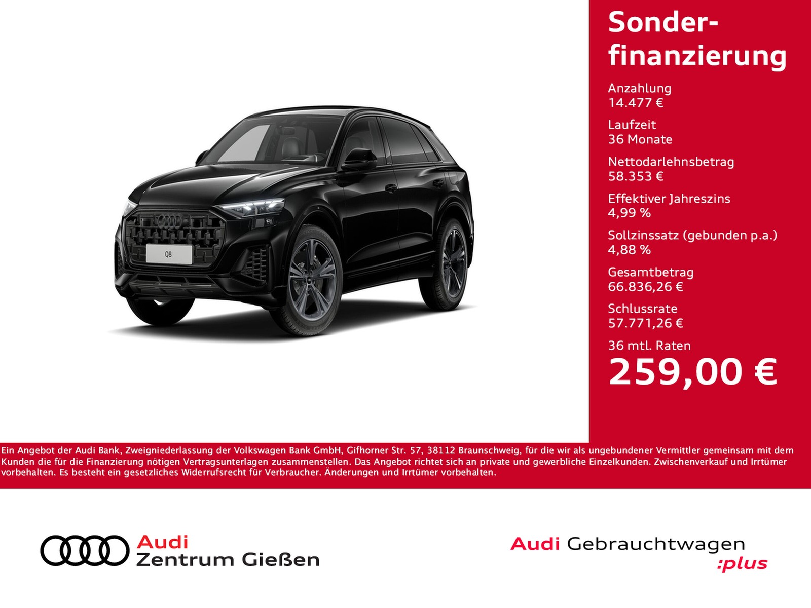 Q8 55 TFSI e quattro Black HuD MATRIX AHK 360°Kamera