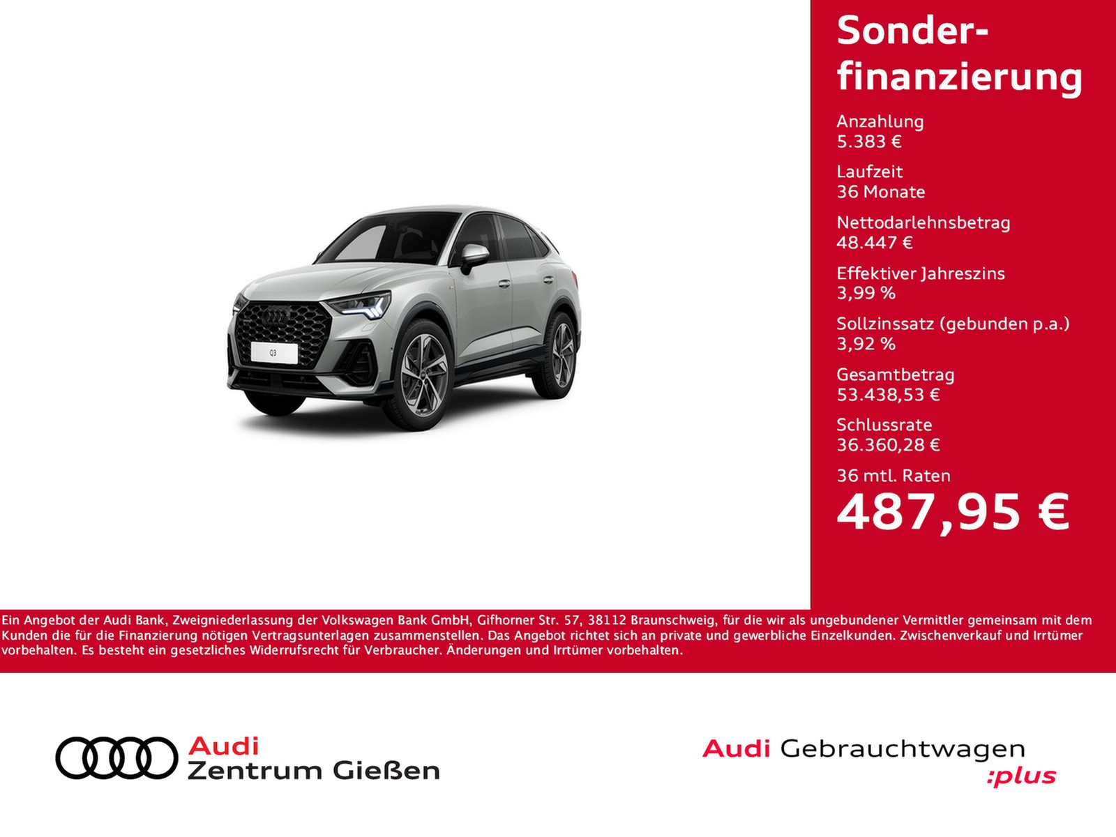 Q3 Sportback 40 TDI quattro S line Black MATRIX SONOS A...