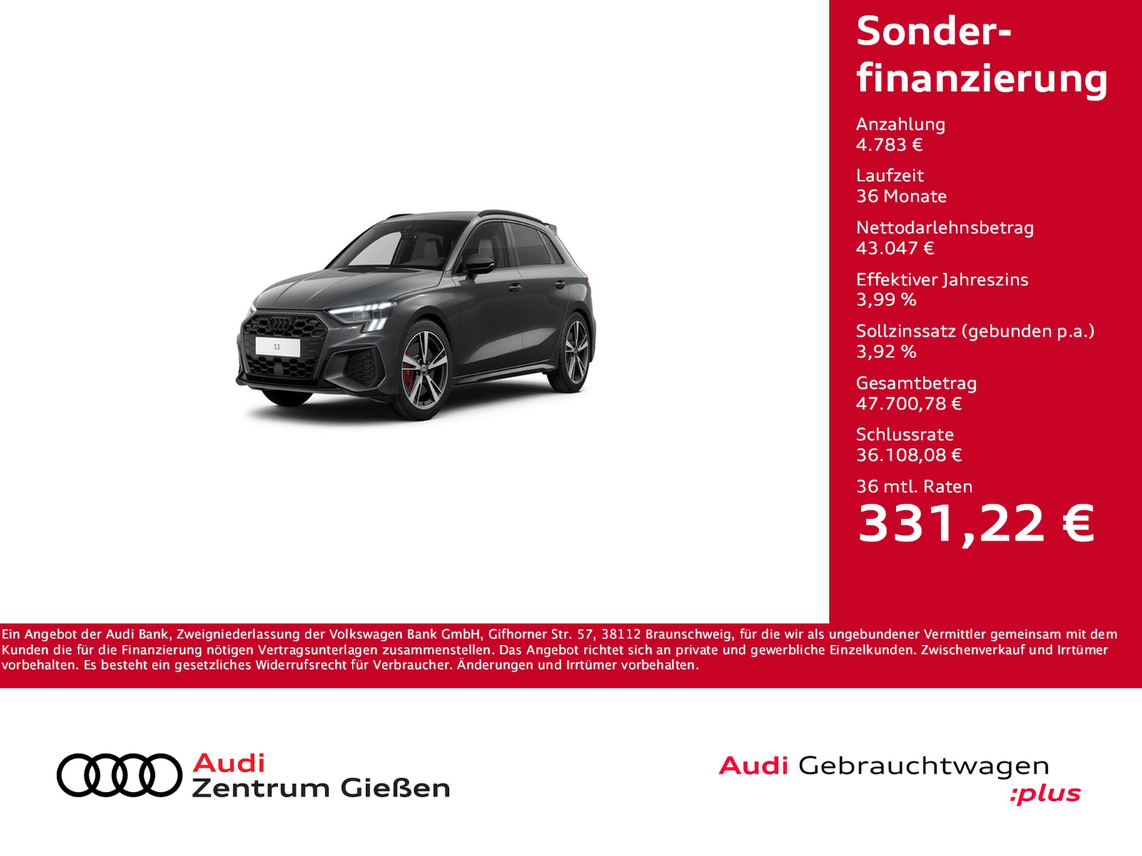 S3 Sportback 2.0 TFSI quattro B&O MATRIX Stylepaket Car...