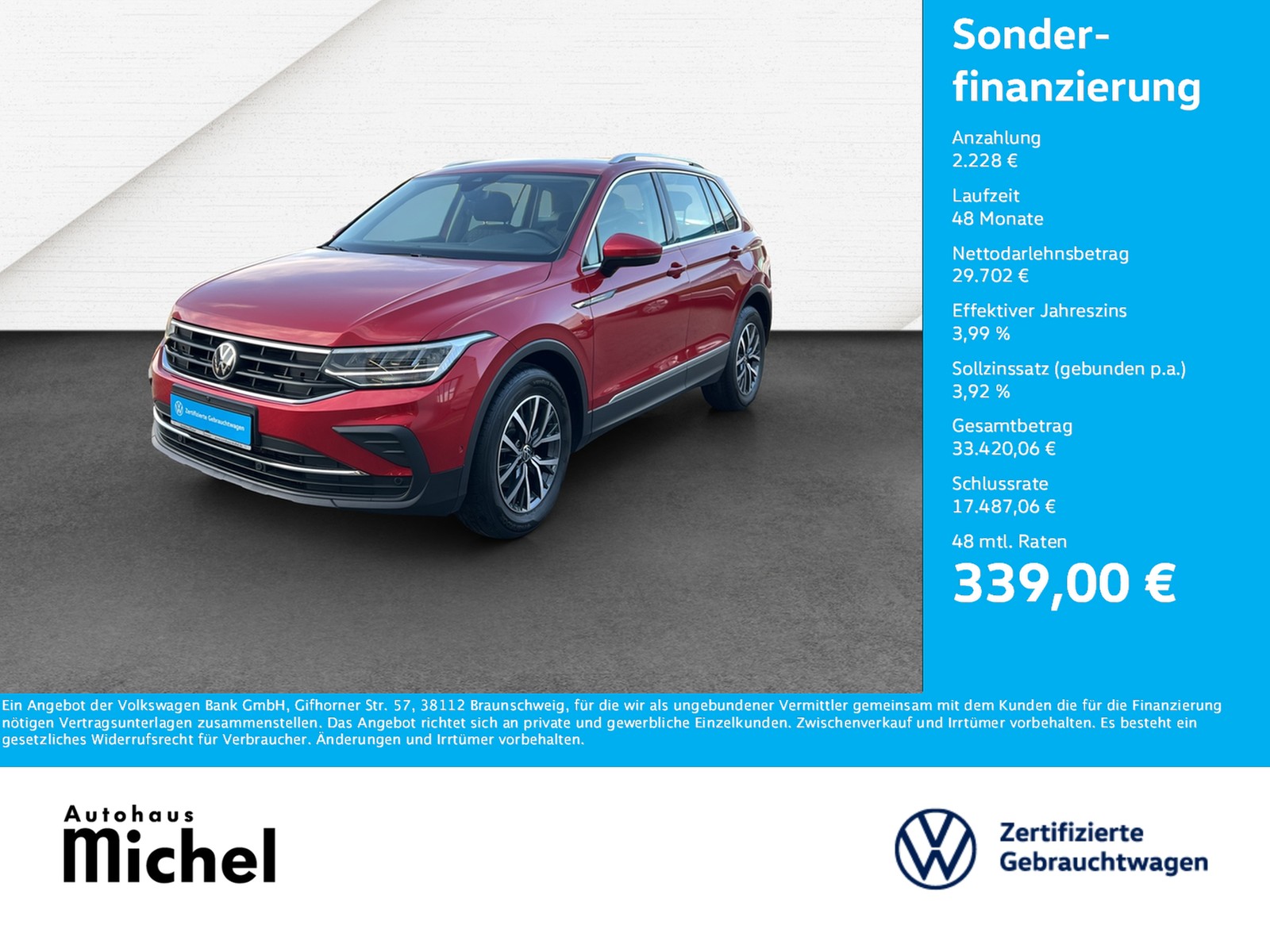 Tiguan 2.0 TDI DSG Life LED TravelAssist Navi AHK