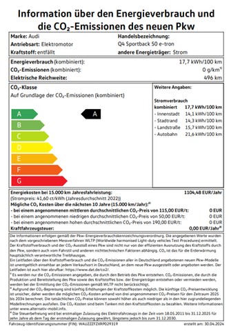 Q4 Sportback 50 e-tron quattro