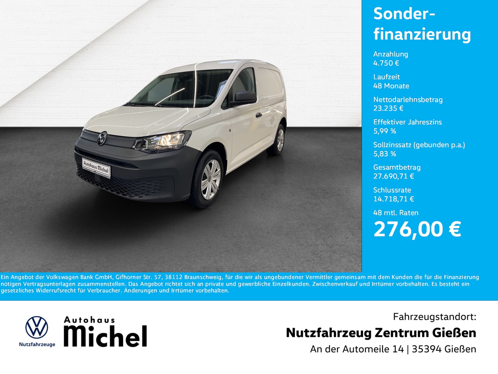 Caddy Cargo 2,0 l TDI Klima AHK PDC APP Connect