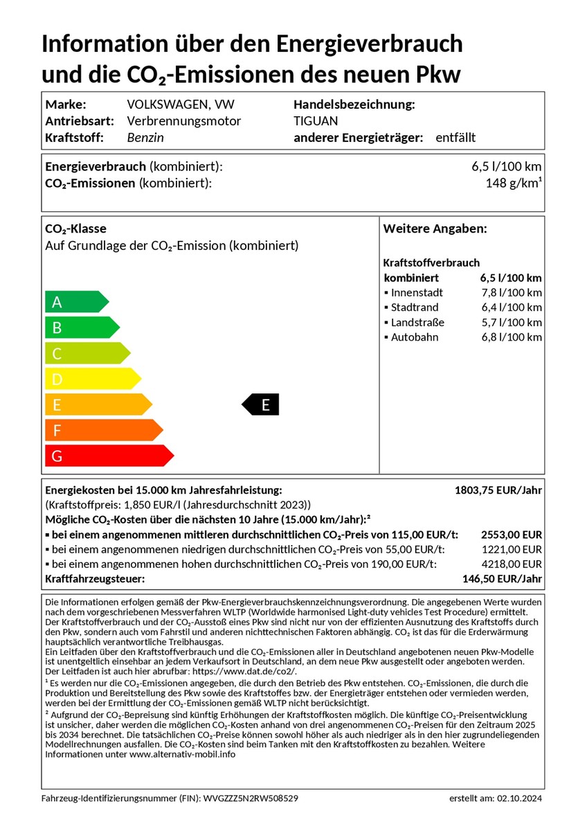 Tiguan 1.5 TSI Move ACC LED-Matrix Navi Alu-18Zoll