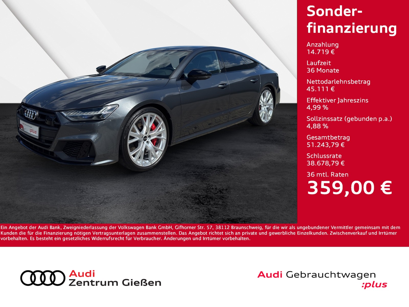 S7 Sportback TDI quattro Black B&O HuD MATRIX PANO AHK