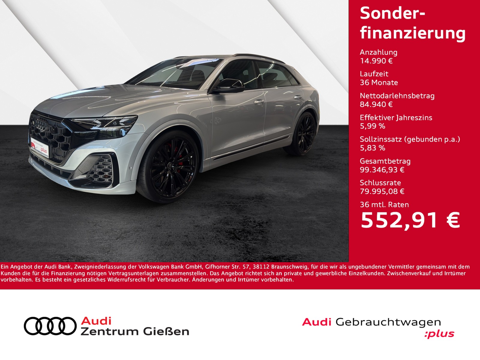 SQ8 4.0 TFSI quattro Carbon B&O AHK HuD PANO